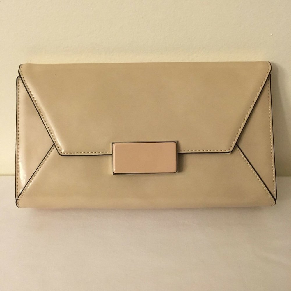 The Limited structured faux patent leather clutch